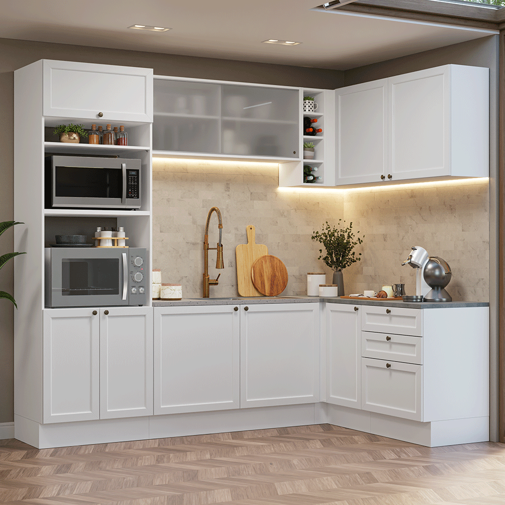 Cocina Esquinera 399 cm Vik Blanco 01