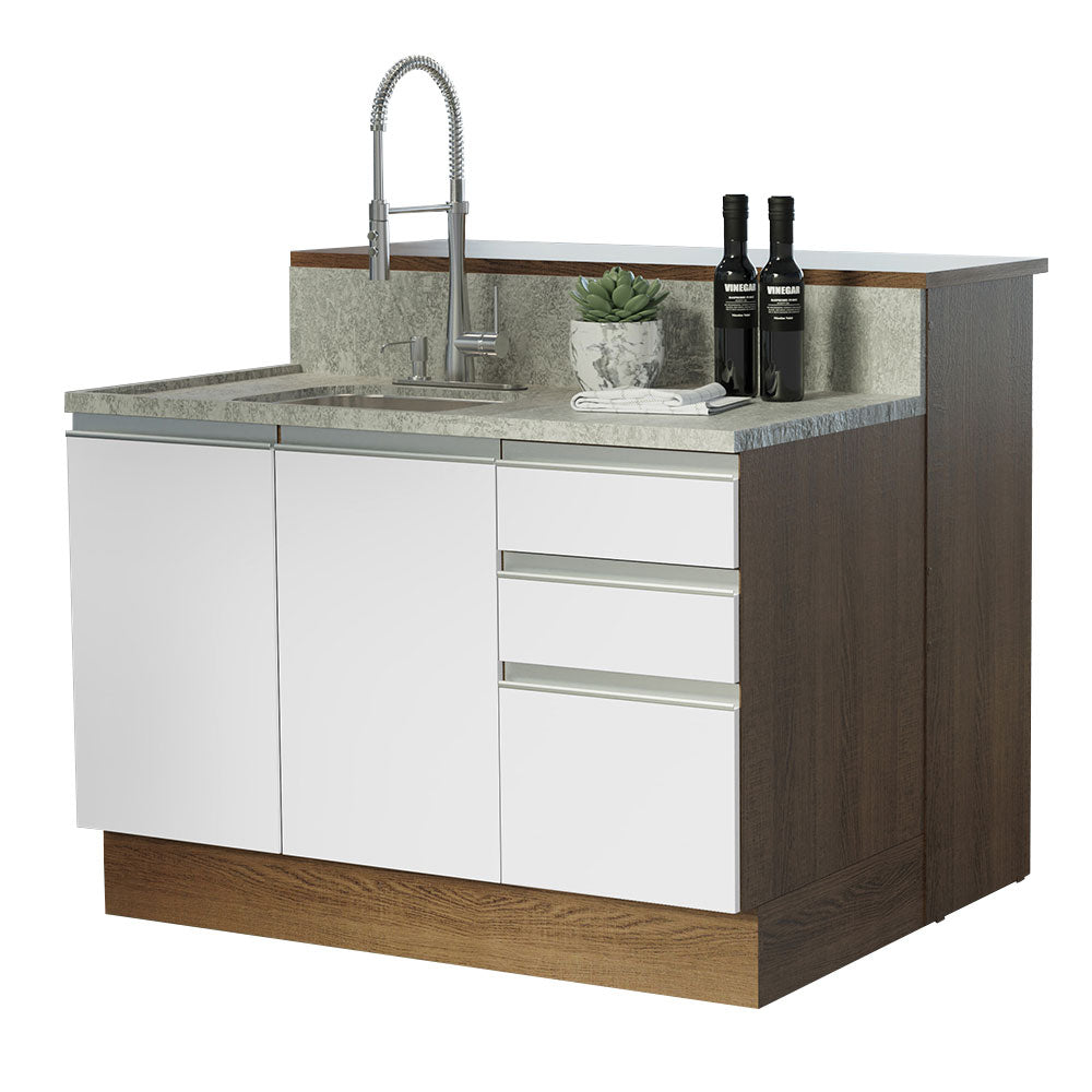 Isla de Cocina con Tapa y bajo mesada Madesa Glamy 120 MB
