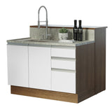 Isla de Cocina con Tapa y bajo mesada Madesa Glamy 120 MB