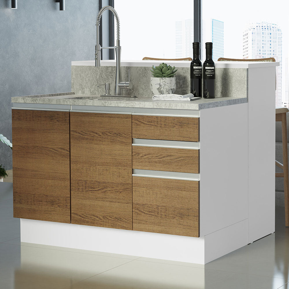 Isla de Cocina con Tapa bajo mesada Madesa Glamy 120cm BM