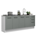 Kit 2 Bajo Mesada de Cocina 200cm Glamy Madesa BG