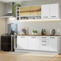 Kit Completo de Cocina 220 cm 7 Puertas 3 Cajones Blanco/Marrón Agata Madesa
