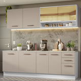 Combo completo de Cocina 240cm Blanco/Crema 60cm de Profundidad Agata Madesa 01