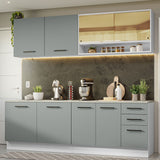 Combo completo de Cocina 240cm Blanco/Gris 60cm de Profundidad Agata Madesa 01