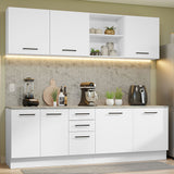 Combo completo de Cocina 240 cm x 60 cm Blanco Agata 02