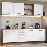 Combo completo de Cocina 240cm Marrón/Blanco 60cm de Profundidad Agata Madesa 02