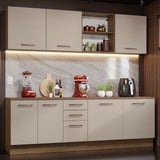 Combo completo de Cocina 240cm Marrón/Crema 60cm de Profundidad Agata Madesa 02