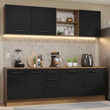 Combo Completo de Cocina 240 cm Marrón/Negro 60 cm de Profundidad Agata Madesa 02