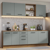 Combo completo de Cocina 240cm Marrón/Gris 60cm de Profundidad Agata Madesa 02