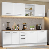 Combo completo de Cocina 240cm Blanco/Marrón 60cm de Profundidad Agata Madesa 02