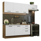 Combo completo de Cocina 260 cm 6 Puertas 3 Cajones Sin Mesada Marrón/Blanco Agata Madesa