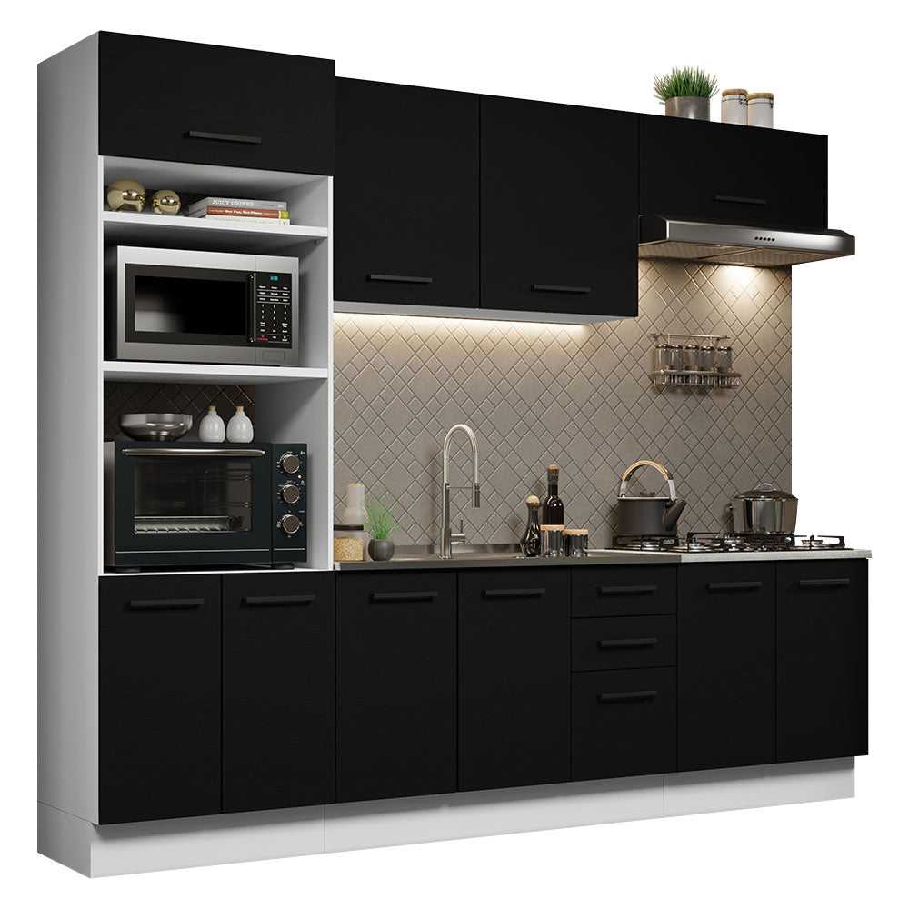 Combo de Cocina 270 cm Agata Blanco/Negro 01