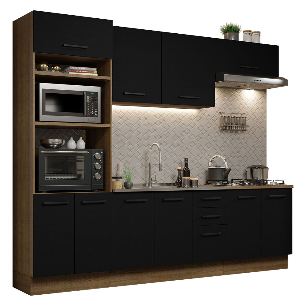 Combo de Cocina 270 cm Agata Marrón/Negro 01