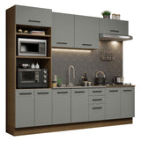Combo Completo de Cocina 270 cm Marrón/Gris Agata Madesa 01