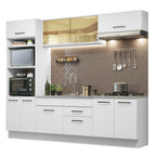 Combo completo de Cocina 270 cm 9 Puertas 2 Cajones Sin Mesada Blanco Agata Madesa
