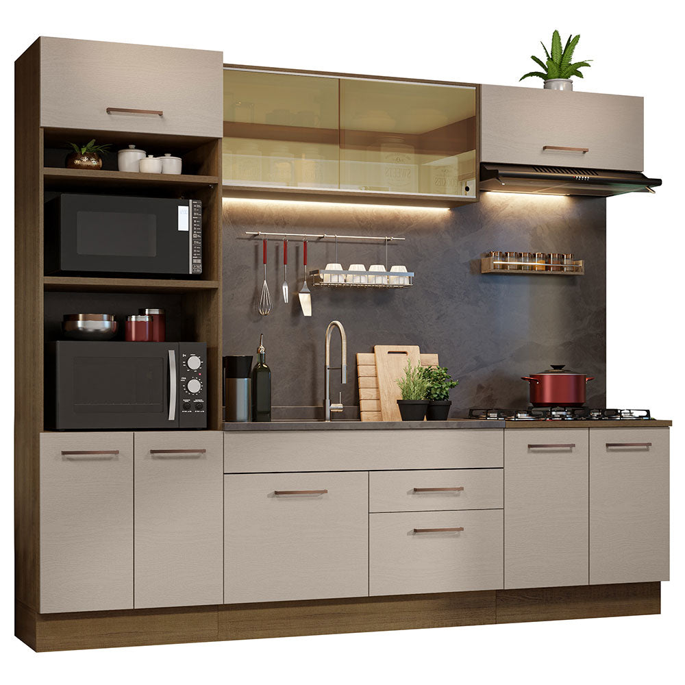 Combo de Cocina 270 cm Agata Marrón/Crema 03