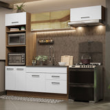 Combo completo de Cocina 270cm Marrón Blanco Agata Madesa 04