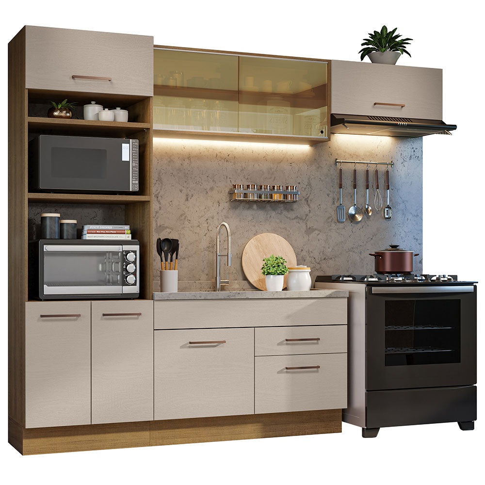 Combo de Cocina 270 cm Agata Marrón/Crema 04