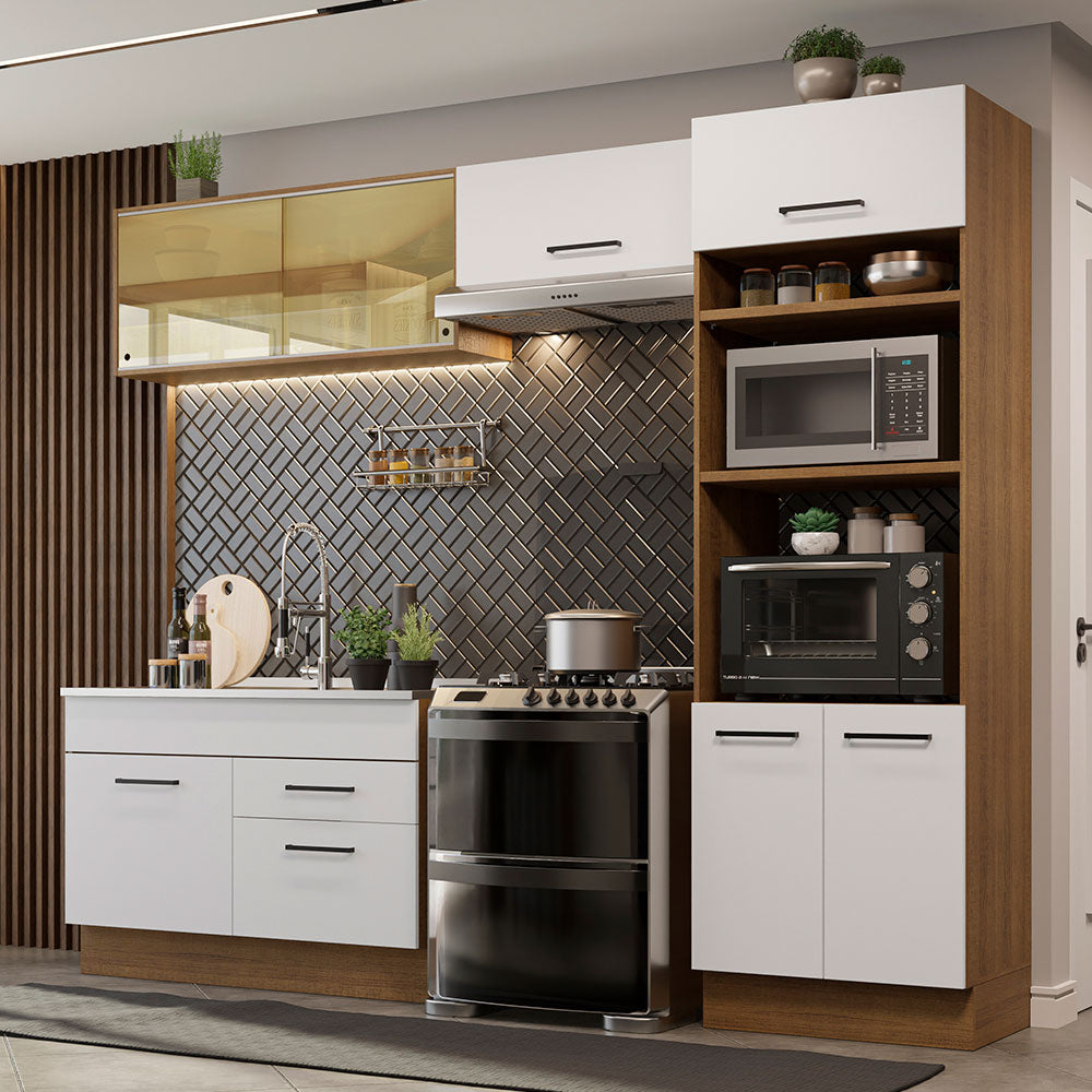 Combo completo de Cocina 270cm Marrón/Blanco Agata Madesa 05