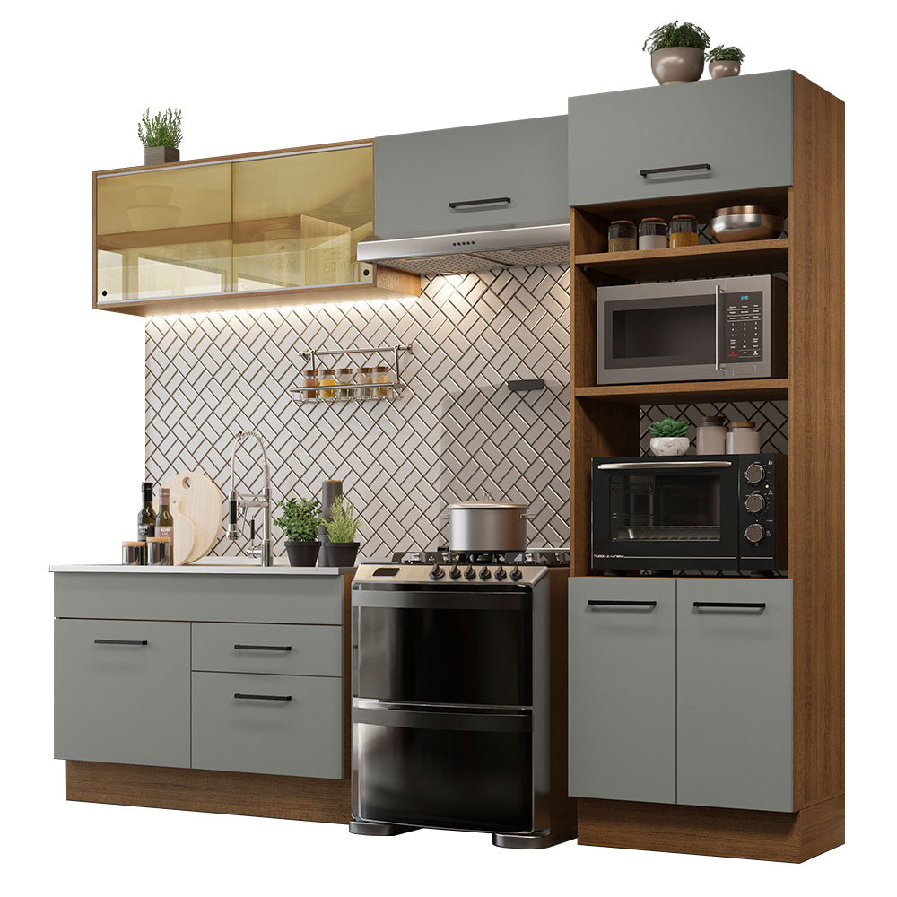 Combo de Cocina 270 cm Agata Marrón/Gris 05
