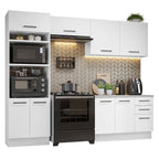 Combo completo de Cocina 270 cm 8 Puertas 3 Cajones Sin Mesada Blanco Agata Madesa 07