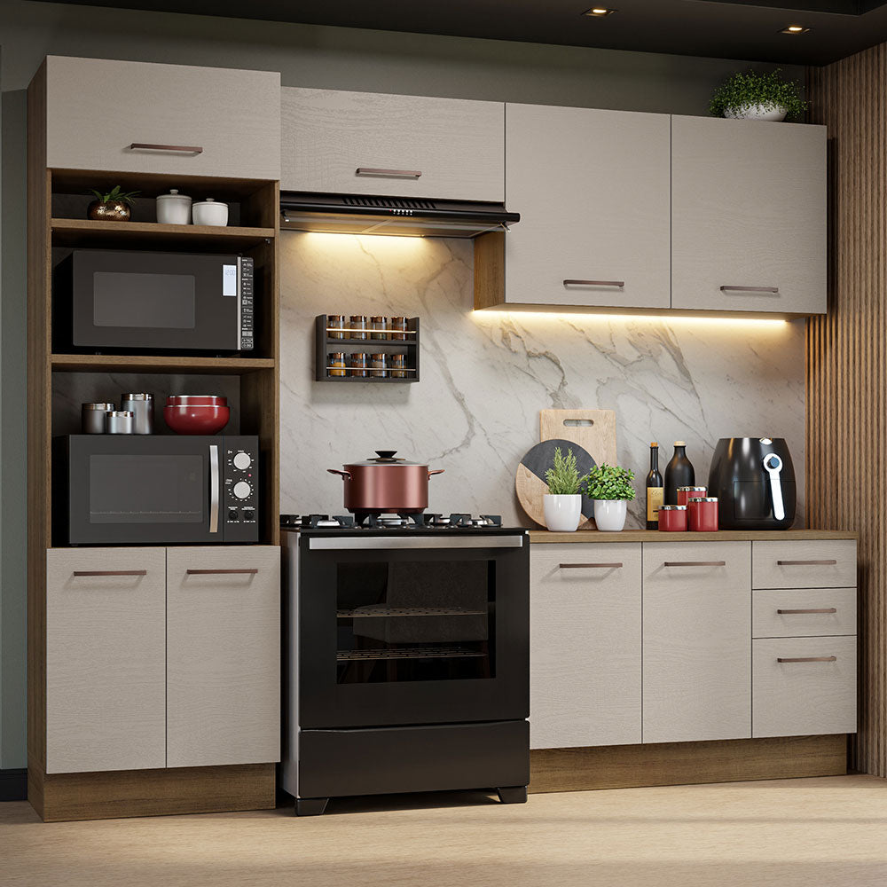 Combo de Cocina 270 cm Agata Marrón/Crema 07