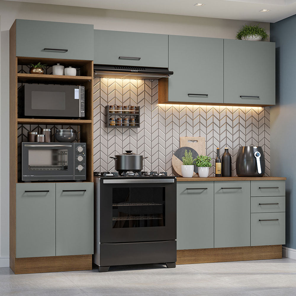 Combo de Cocina 270 cm Agata Marrón/Gris 07