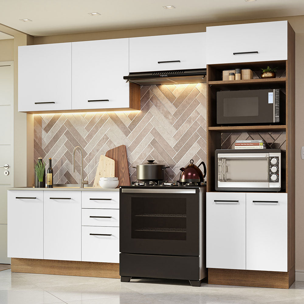 Combo de Cocina 270 cm Agata Marrón/Blanco 08