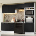 Combo completo de Cocina 270 cm 8 Puertas 3 Cajones Sin Mesada Blanco/Negro Agata Madesa 08