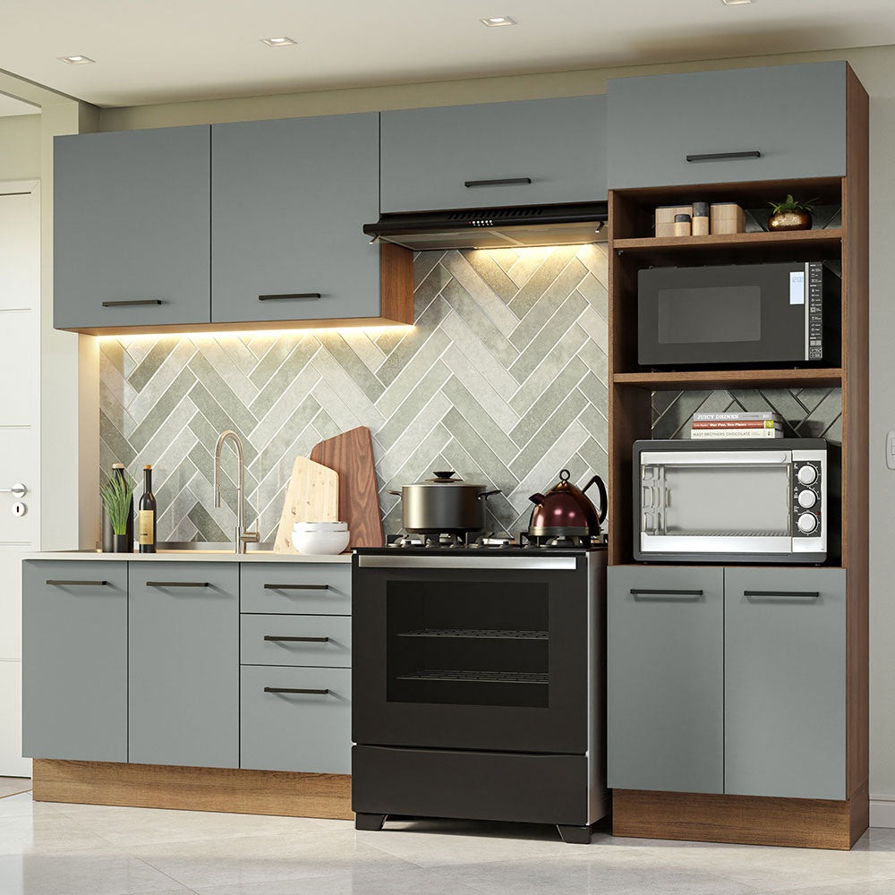 Combo de Cocina 270 cm Agata Marrón/Gris 08