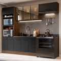 Combo completo de Cocina 270 cm Marrón/Negro Agata Madesa