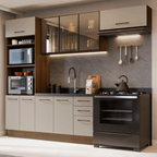 Combo completo de Cocina 270 cm Marrón/Crema Agata Madesa