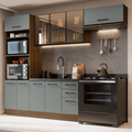 Combo completo de Cocina 270 cm Marrón/Gris Agata Madesa