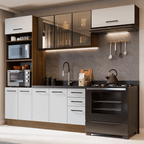 Combo completo de Cocina 270 cm Marrón/Blanco Agata Madesa