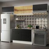 Cocina Compacta 280 cm Blanco/Negro Agata Madesa 01