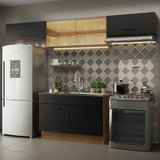 Cocina Compacta 280 cm Agata Marrón/Negro 01