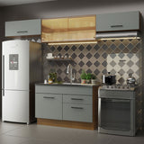 Cocina Compacta 280 cm Agata Marrón/Gris 01