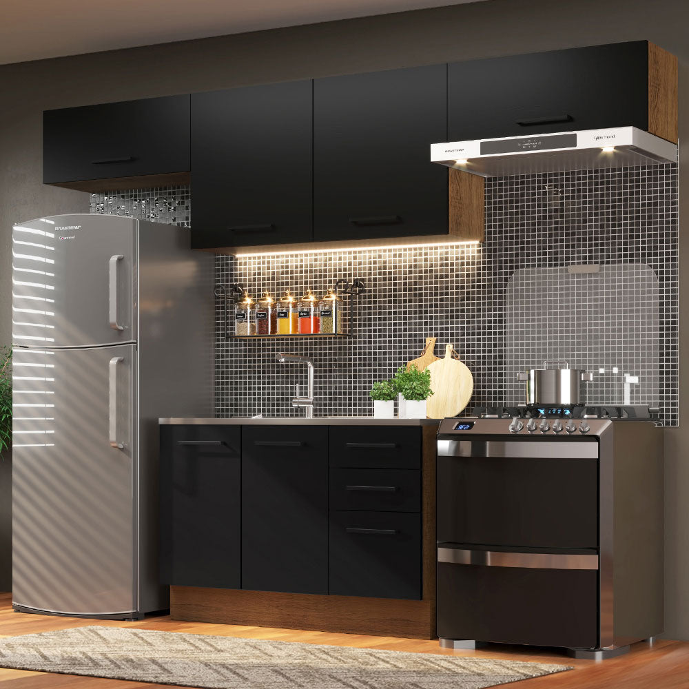 Cocina Compacta 280 cm Agata Marrón/Negro 02