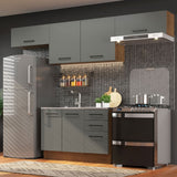 Cocina Compacta 280 cm Agata Marrón/Gris 02