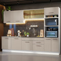 Combo completo de Cocina 310 cm 10 Puertas 2 Cajones Sin Mesada Blanco/Crema Agata Madesa