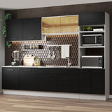 Combo completo de Cocina, 310cm, Blanco/Negro Agata 01