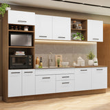 Combo completo de Cocina 310cm Marrón/Blanco Agata Madesa 02