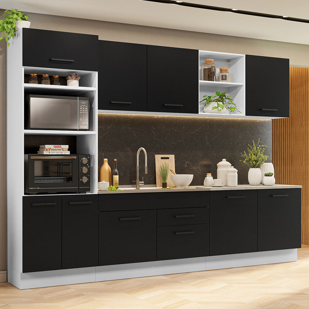 Combo completo de Cocina 310cm Blanco/Negro Agata 02