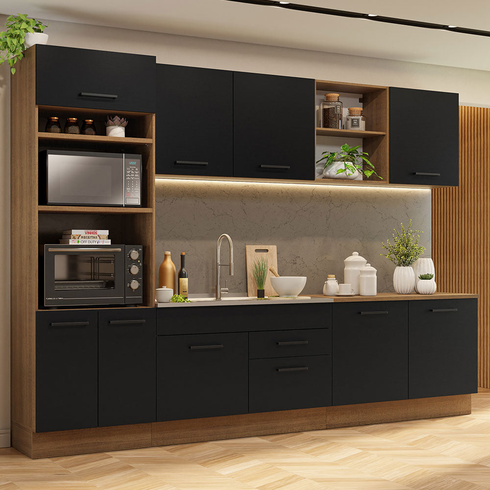 Combo completo de Cocina 310cm Marrón/Negro Agata 02