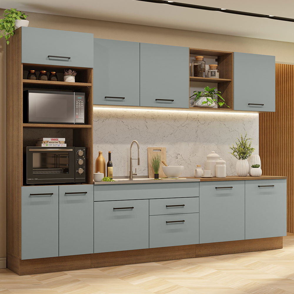 Combo completo de Cocina 310cm Marrón/Gris Agata Madesa 02