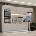 Combo completo de Cocina 330 cm 9 Puertas 3 Cajones Sin Mesada Blanco/Crema Agata Madesa