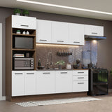 Combo completo de Cocina 330cm Marrón Blanco Agata 01