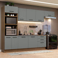 Combo completo de Cocina 330 cm 9 Puertas 3 Cajones Sin Mesada Marrón/Gris Agata Madesa
