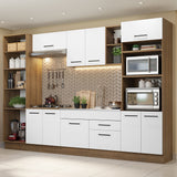 Combo completo de Cocina 330cm Marrón/Blanco Agata 02
