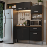 Cocina Compacta 196 cm Aura Marrón/Negro 01
